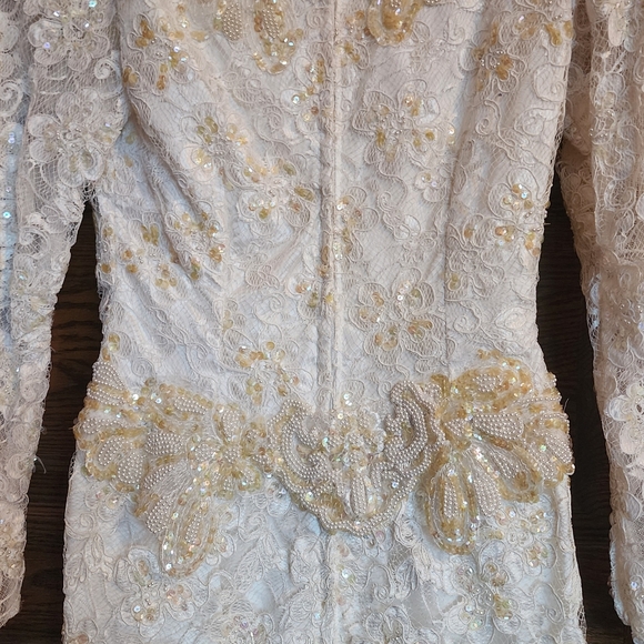 Gorgeous beaded lace sequin gown sold as is - Picture 11 of 11